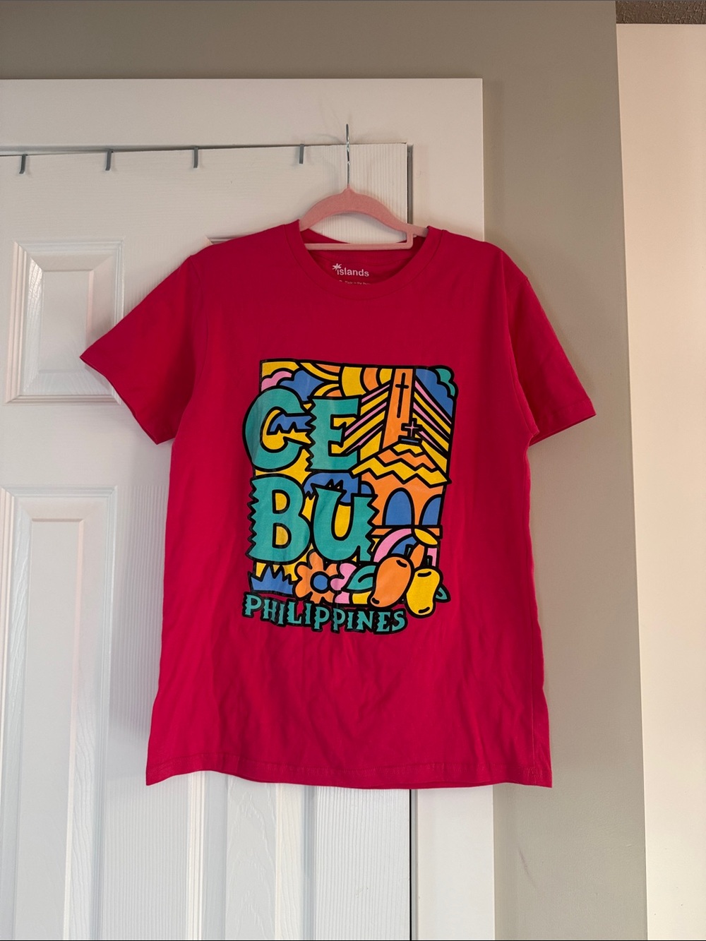 Bright Pink 'Cebu Philippines' Graphic Tee